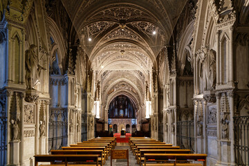 AIX-LES-BAINS, FRANCE, June 4, 2021 : Inside Abbaye de Hautecombe. Origins of Hautecombe is a...