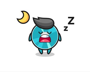 optical disc character illustration sleeping at night