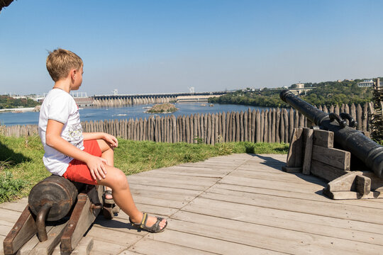  View of the dam from the Cossack island Khortitsa