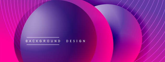 Gradient circles with shadows. Vector techno abstract background. Modern overlapping forms wallpaper background, design template