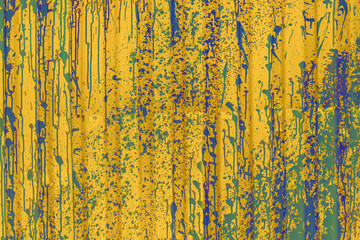 Metal Textured background with blue splashes and gags. Grunge surface.