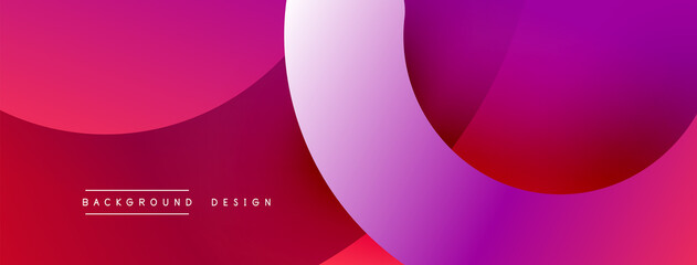 Abstract overlapping lines and circles geometric background with gradient colors