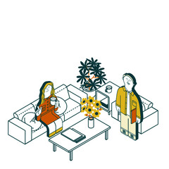 リラックスして会話する人