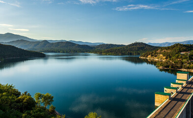 View of Dam DARNIUS-BOADELLA in Figueres,Catalonia,Spain,Europe