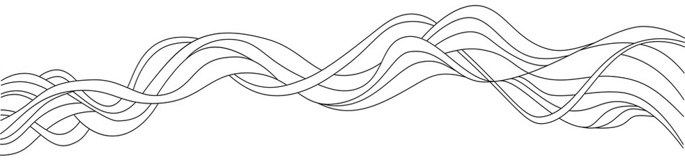 Abstract lines outline of mountains and hills or wave surface. Doodle Vector illustration