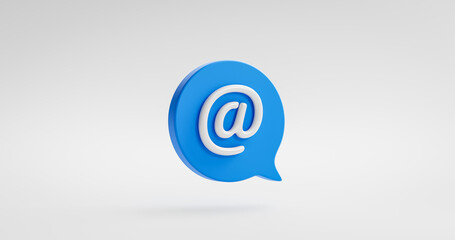 Email address icon logo communication mail or business website contact message symbol on send newsletter background with receive e-mail support mailbox. 3D rendering.