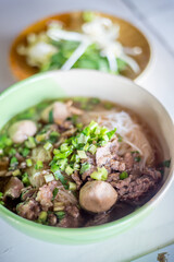 Chinese Beef Noodle Soup Recipe on wooden table