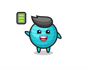 exercise ball mascot character with energetic gesture