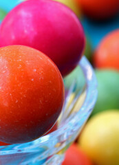 close-up colorful gum balls on background