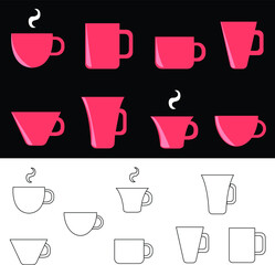 Obraz premium Cup shapes vector