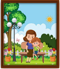 Fototapeta premium A picture of mother and daughter in a frame