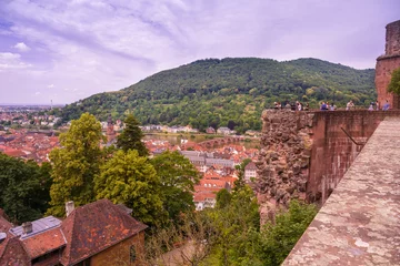 Fototapeten View from Heidelberg Castle to Heidelberg and Neckar_Heidelberg, Baden Wuerttemberg, Germany © karlo54