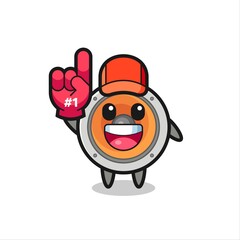 loudspeaker illustration cartoon with number 1 fans glove
