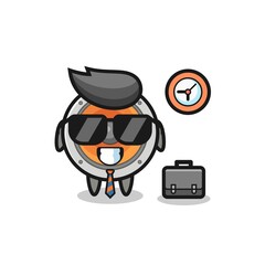 Cartoon mascot of loudspeaker as a businessman