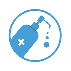 Disinfection. Hand sanitizer bottle icon, washing gel. Vector illustrationDisinfection. Hand sanitizer bottle icon, washing gel. Vector illustration	
