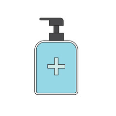 Disinfection. Hand sanitizer bottle icon, washing gel. Vector illustrationDisinfection. Hand sanitizer bottle icon, washing gel. Vector illustration	
