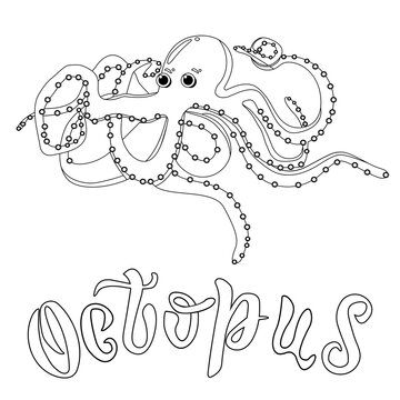 vector octopus. Doodle style. Marine inhabitant. Water day. Ocean.