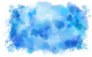 背景素材　にじみとかすれた水彩絵具　青