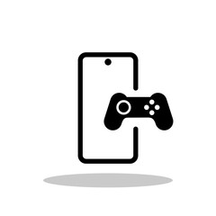 Smartphone with joystick icon in flat style. Mobile gaming symbol for your web site design, logo, app, UI Vector EPS 10.