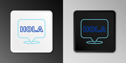 Line Hola icon isolated on grey background. Colorful outline concept. Vector © vector_v