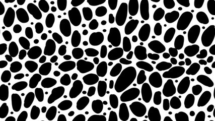 Doodle black dot pattern seamless on white background.