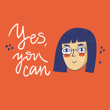 Yes, you can. Support card with doodle girl.