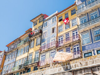 PORTO, PORTUGAL - JUNE 10, 2019: Ribeira neighborhood. It is the second-largest city in Portugal. It was proclaimed a World Heritage Site by UNESCO in 1996.