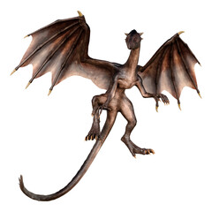 3D Rendering Fairy Tale Dragon on White