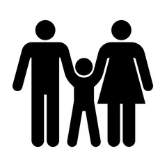 Family logo concept. Father, mother, child. Vector icon illustration.