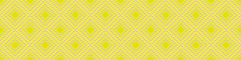 Yellow luxury background with small pearls and rhombuses. Seamless vector illustration. 