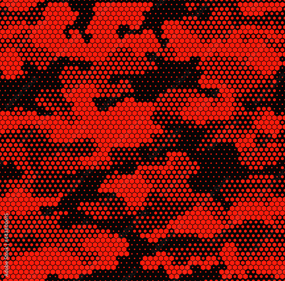 Poster camouflage seamless pattern modern. abstract camo from hexagonal elements. military texture. print o