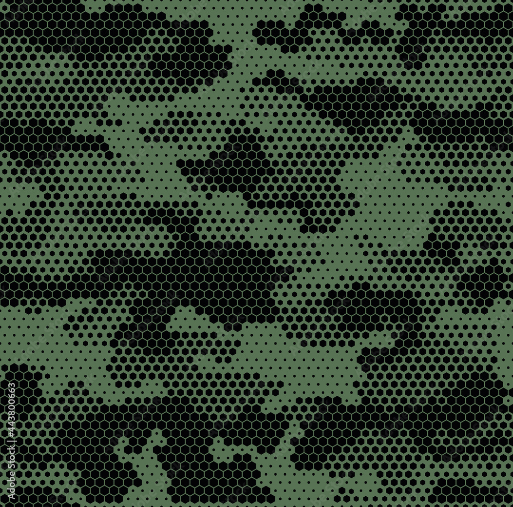 Aufkleber camouflage seamless pattern modern. abstract camo from hexagonal elements. military texture. print o
