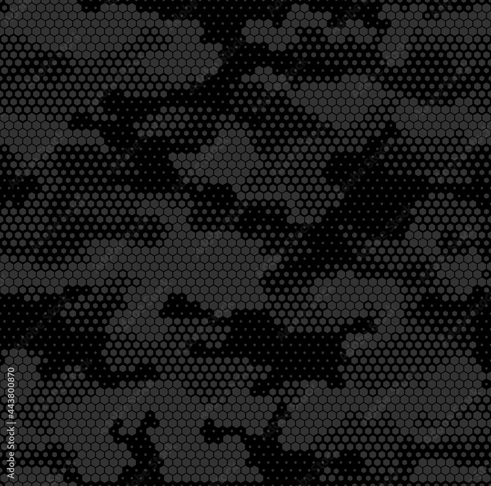 Poster camouflage seamless pattern modern. abstract camo from hexagonal elements. military texture. print o