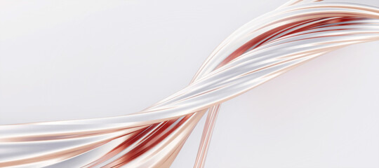 Colorful abstract panoramic background: geometric rose gold matte curve.  ( Car backplate, 3D rendering computer digitally generated illustration.)