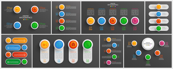 Collection of business infographic. Can be used for workflow layout, diagram, number options, web design