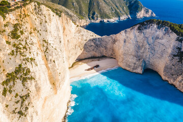 Beach of Navagio or Shipwreck or even Zakynthos smugglers cove is the most famous of Zakynthos...