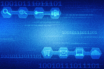 Binary Code Background, Digital Abstract technology background, Big data digital binary code, Internet Data Communication and Transfer background, Futuristic information technology concept