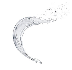 Fototapeta na wymiar single pure water splash isolated on white background