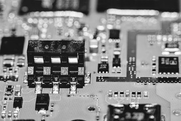 Microchips integrated on the board.