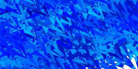 Dark blue vector texture with random triangles.