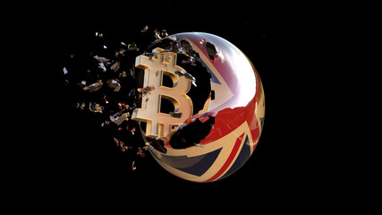 G7 countries conflict with cryptocurrency and bitcoin. 3D rendering. 