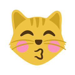 Cat Kiss Sign Emoji Icon Illustration. Animal Vector Symbol Emoticon Design Clip Art Sign Comic Style.