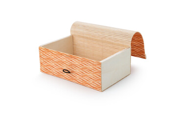 Wood box on isolated white background