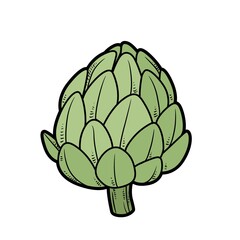 Fototapeta premium Artichoke color variation for coloring page isolated on white background