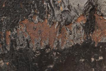 Resin folds on metal and rusted steel background