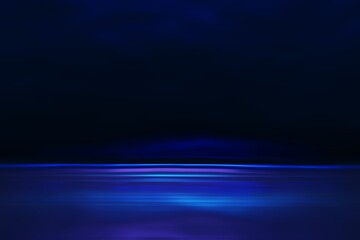 Glow blue light effect on dark blue background. 3D rendering.