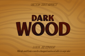 Wooden editable text effect eps vector wood font word