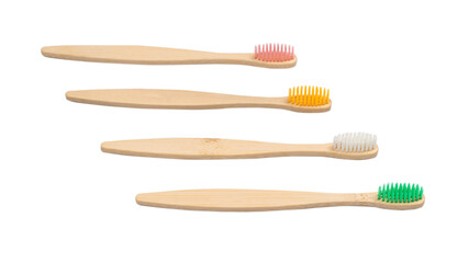 Bamboo toothbrush isolated on a white background.