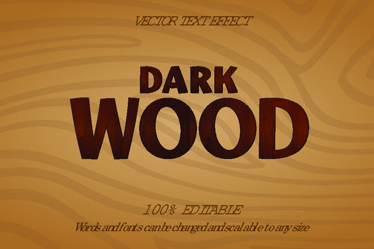 Wooden editable text effect eps vector wood font word