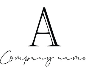 Black stylish and elegant letter A logo for company name or initial 